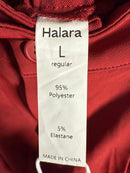 NWT Halara High Waisted Zip up, Pocket Shirred Straight Leg Work Pants Red- L