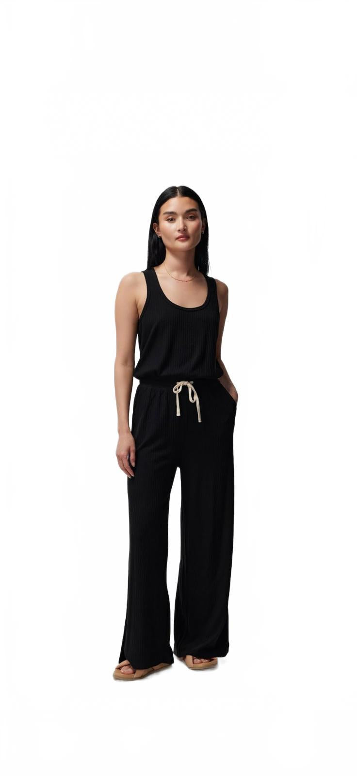 Spiritual Gangster Women's Ballet Rib Wide Leg Perfect Jumpsuit - S
