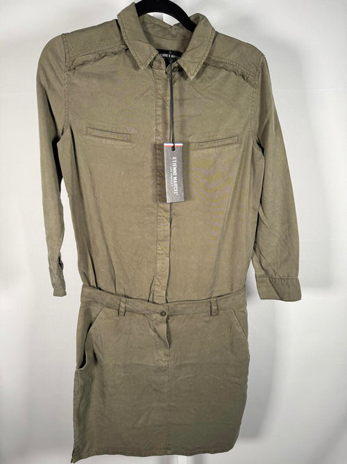 Etienne Marcel Women's Long Sleeve Olive Green Dress, Size XS
