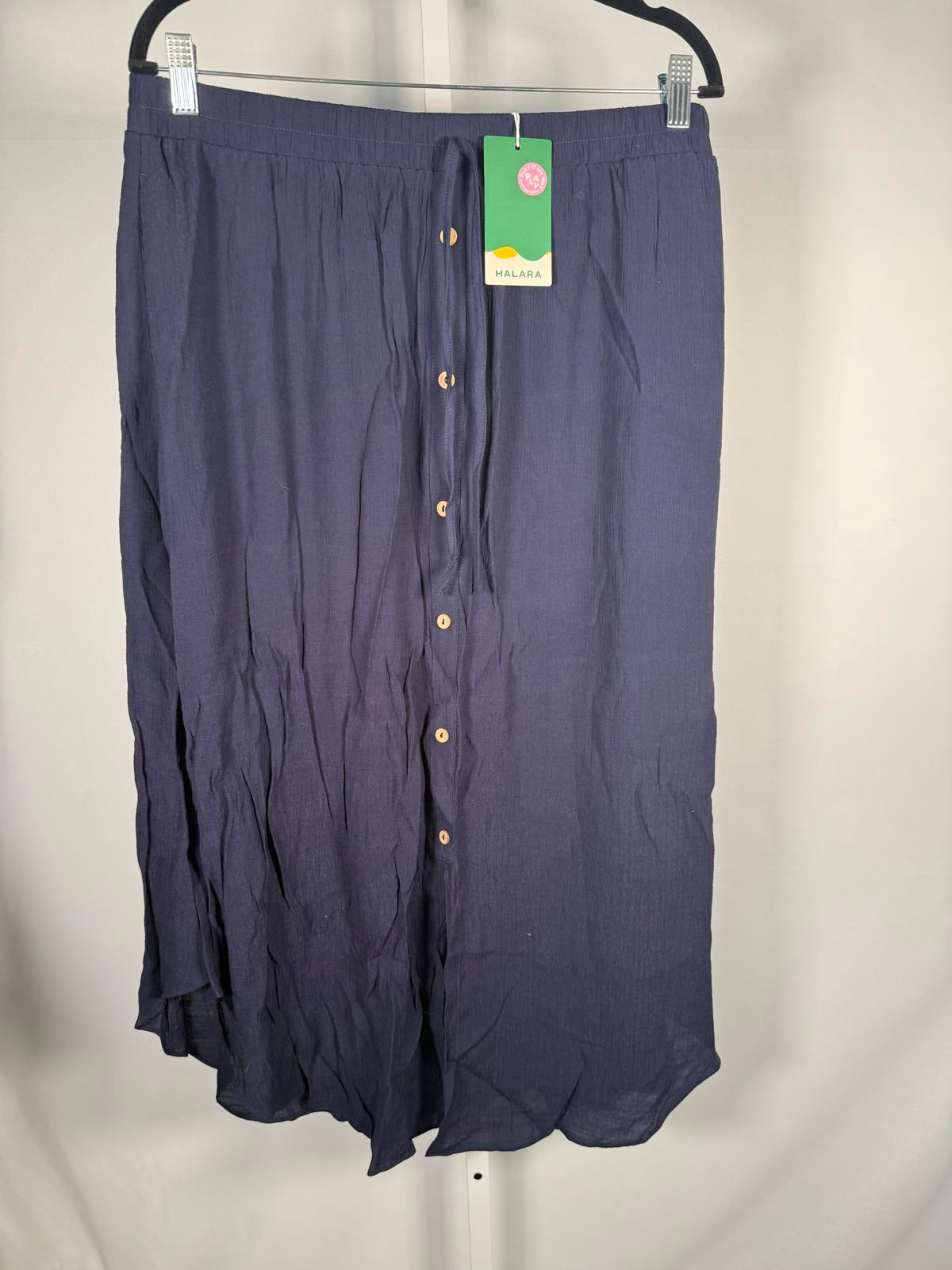 NWT Halara High Waisted Drawstring Pocket Flowy Midi Casual Skirt Size XL