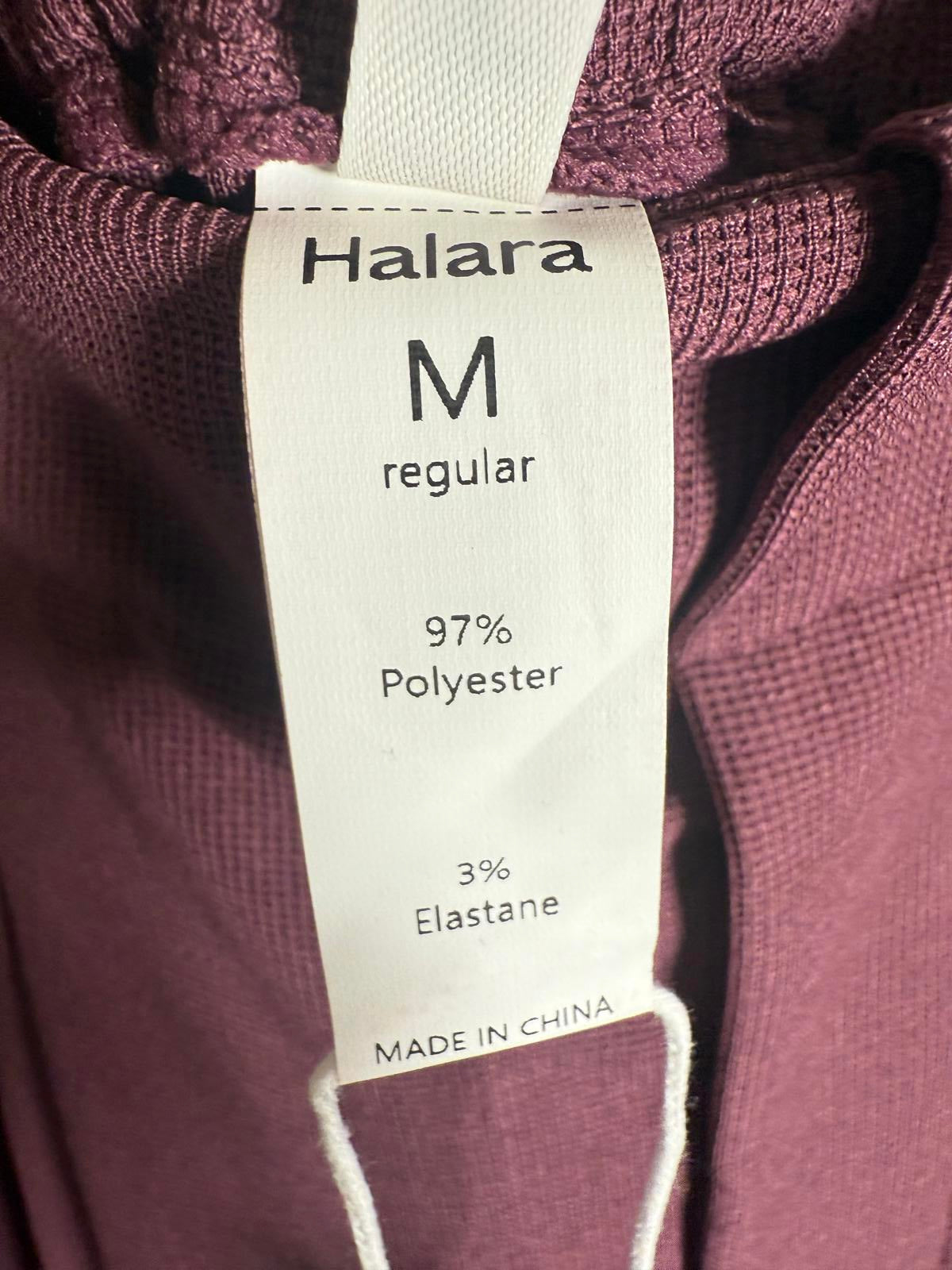 NWT Halara Flex™ High Waisted Pocket Wide Leg Waffle Work Pants Plum Wine - M