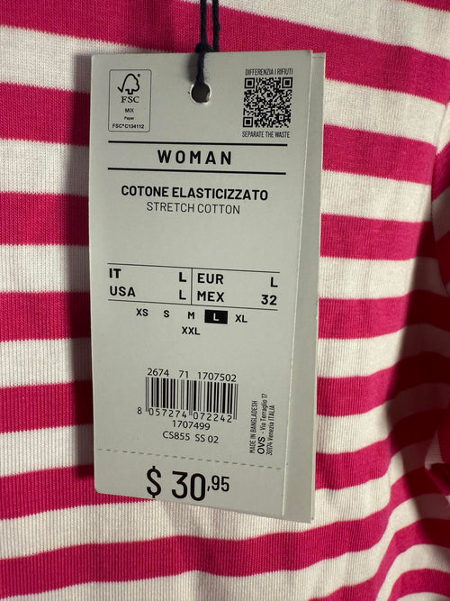 NWT PIOMBO striped T-shirt in Supima cotton US Size L