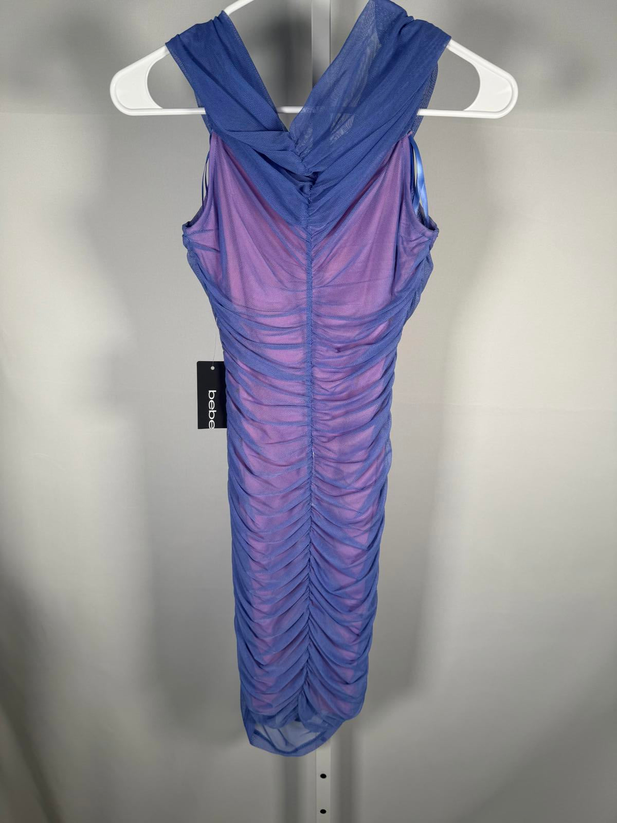 NWT Bebe Shirred Mesh Midi Dress Size S