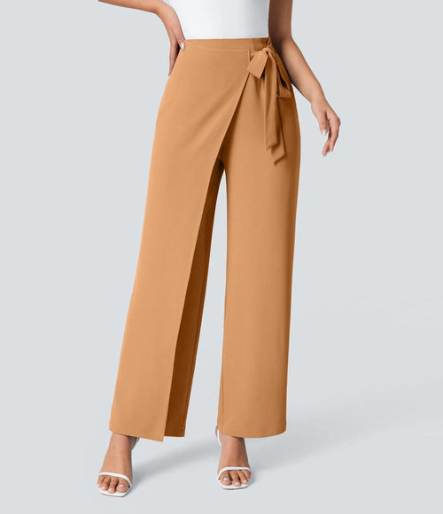 NWT Halara High Waisted Tie Side Wide Leg Work Pants Size XL