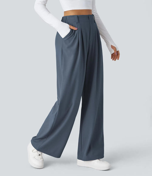 NWT Halara Flex™ High Waisted Pocket Wide Leg Waffle Work Pants Size Small