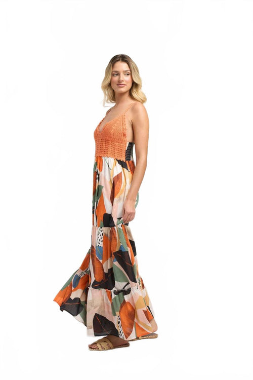 Guadalupe Seneiya Crochet Dress Orange - XL