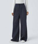 NWT Halara High Waist Zipper Pocket Wide Leg Striped Work Pant After Midnight M
