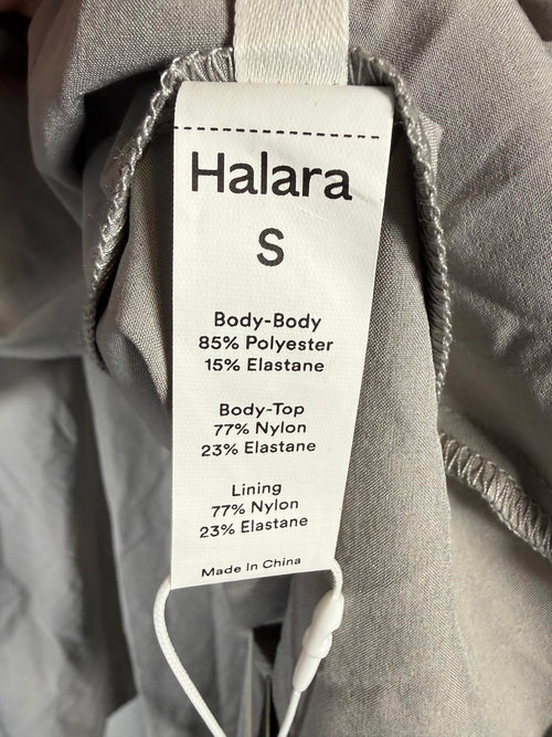 NWT Halara High Waisted Asymmetric Ruffle 2-in-1 Quick Dry Dance Skirt Gray S