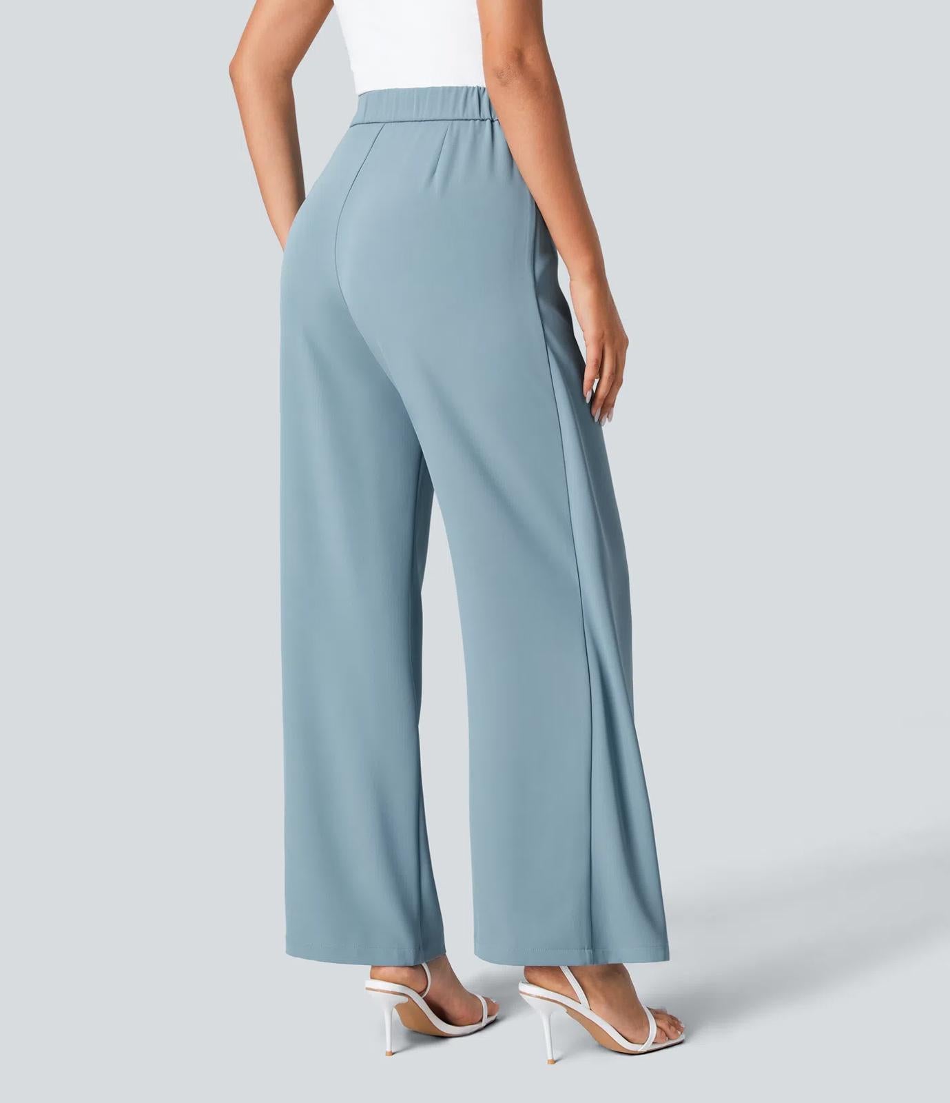 NWT Halara High Waisted Tie Side Wide Leg Work Pants Size Small