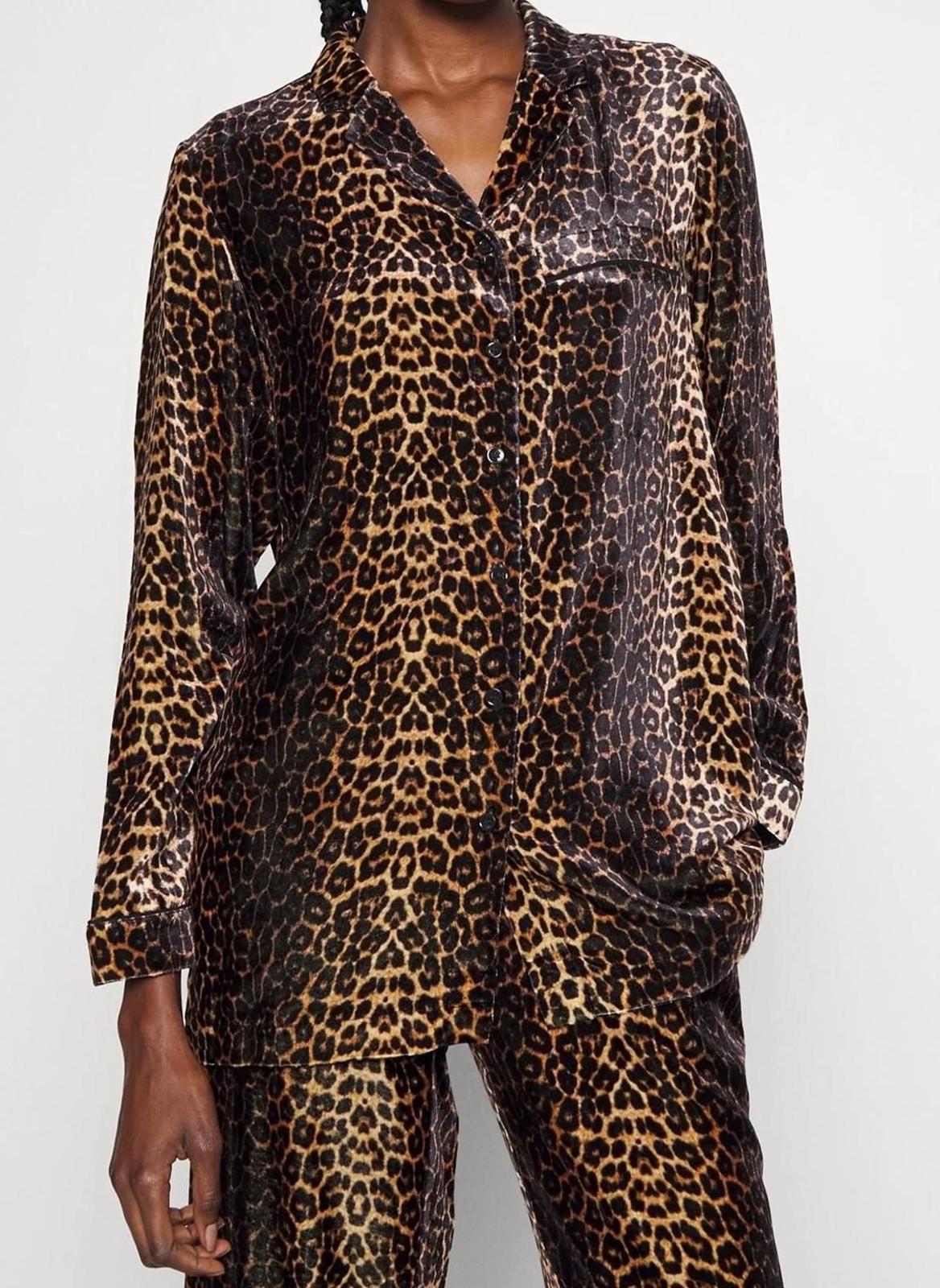The Kooples Leopard Print Button-Up Shirt Size US M / FR 2 MSRP $315 NWT