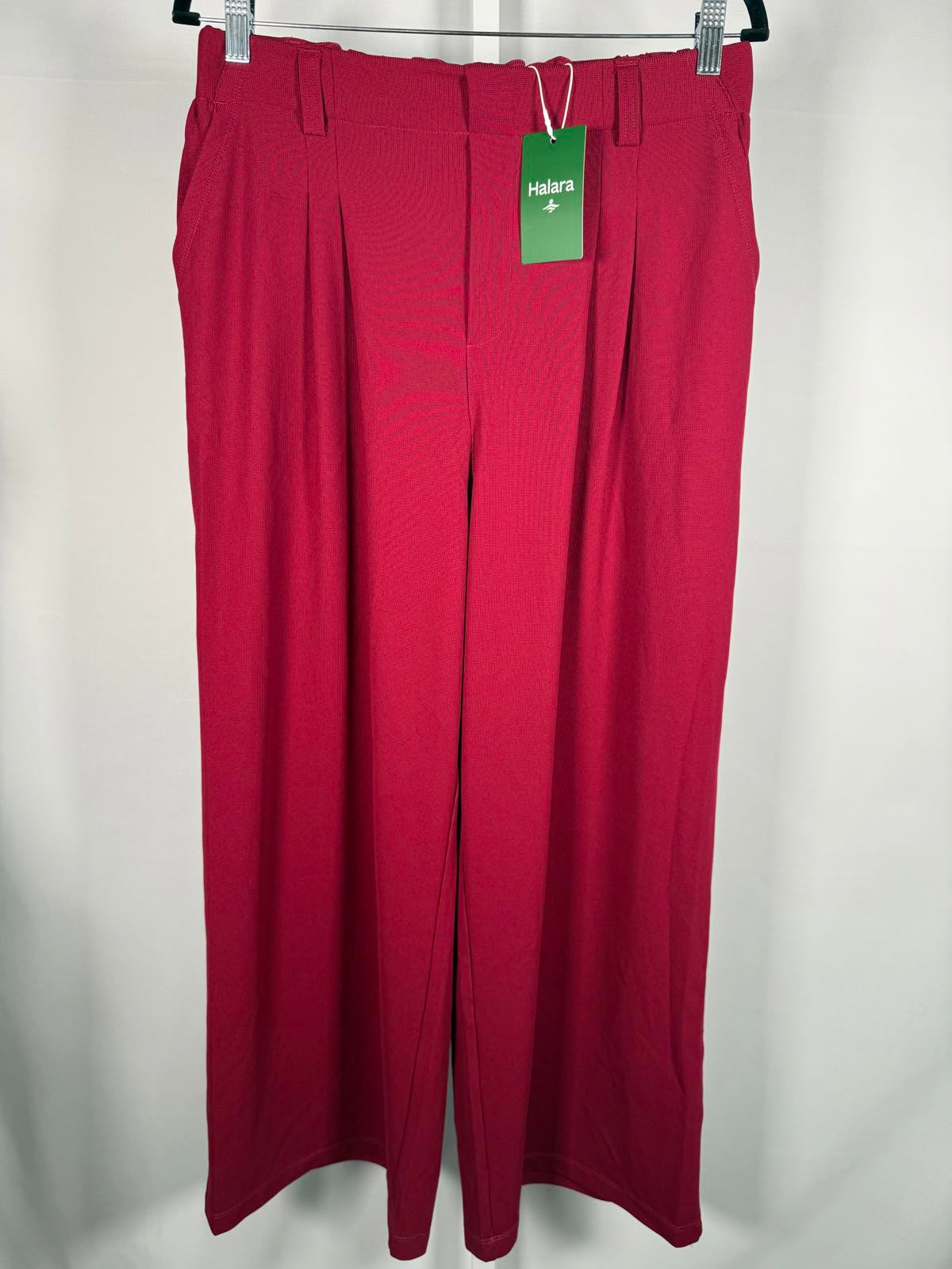 NWT Halara Flex High Waisted Pocket Wide Leg Waffle Work Pants Anemone L Petite