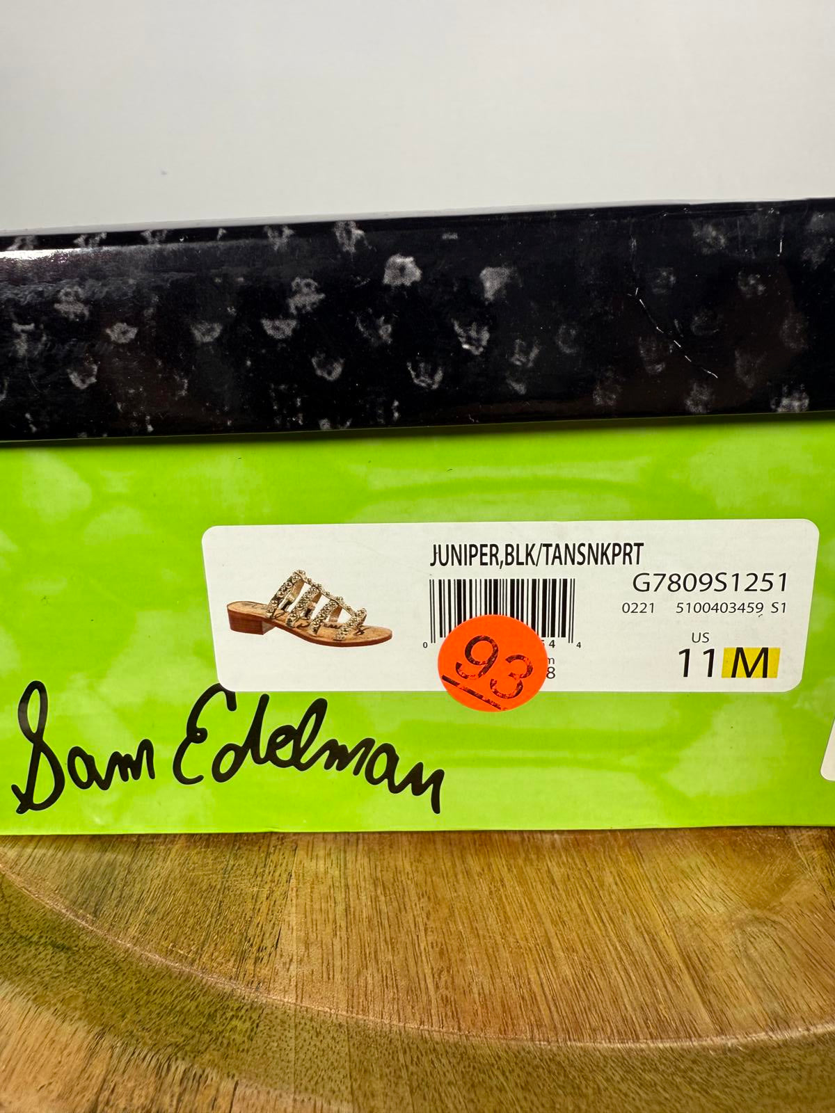 NWB Sam Edelman Juniper Leather Slip On Mule Sandals Size 11