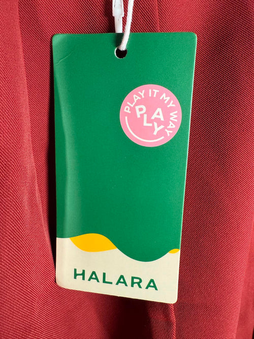 NWT Halara High Waisted Pocket Shirred Straight Leg Work Pant Madder Brown S