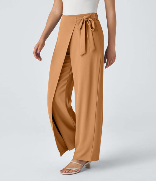 NWT Halara High Waisted Tie Side Wide Leg Work Pants Size XL