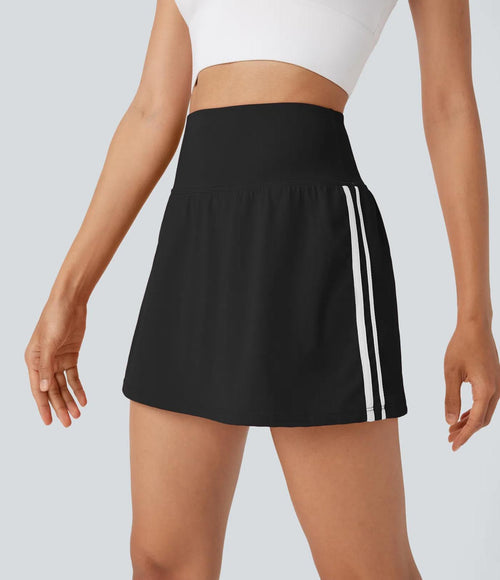 NWT Halara SoftlyZero High Waisted Tummy Control 2-in-1 Mini Skirt Black Size XL