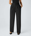 NWT Halara High Waisted Pocket Shirred Straight Leg Pant Black Size XS Petite