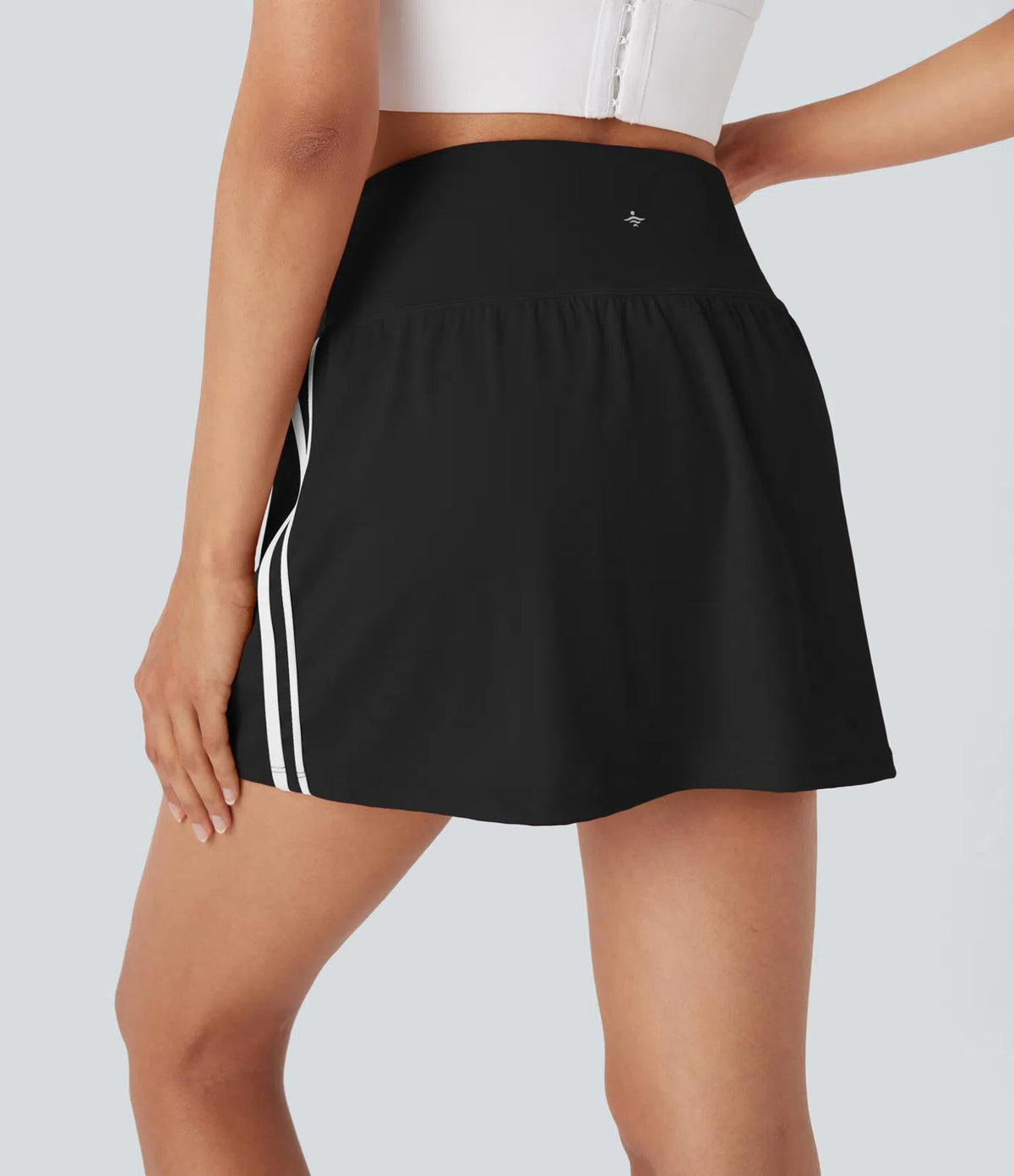 NWT Halara SoftlyZero High Waisted Tummy Control 2-in-1 Mini Skirt Black Size XL