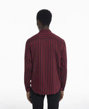 The Kooples Red Black Striped Button Shirt US Size Large / FR 3 NWT $225