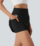 NWT Halara SoftlyZero High Waisted Tummy Control 2-in-1 Mini Skirt Black Size XL
