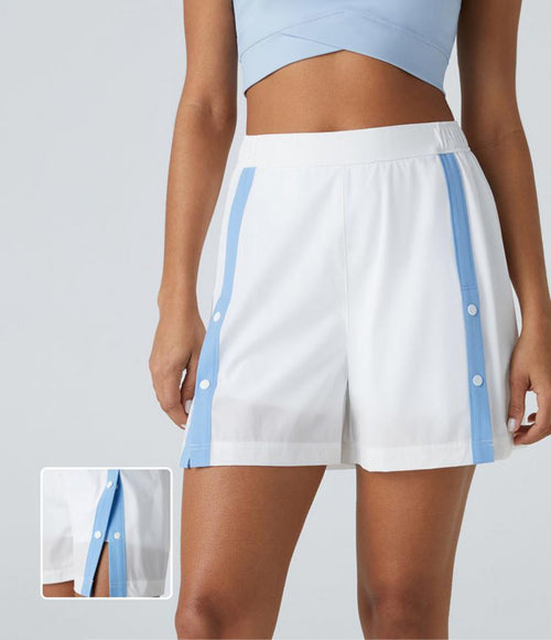 NWT Halara Women's Casual White Shorts with Light Blue Stripe Detail Size XS
