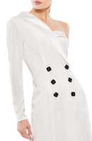 Mac Duggal One Sleeve Tuxedo Dress White Size 2 NWT