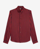 The Kooples Red Black Striped Button Shirt US Size Large / FR 3 NWT $225