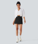 NWT Halara SoftlyZero High Waisted Tummy Control 2-in-1 Mini Skirt Black Size XL