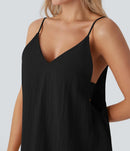 NWT Halara V Neck Tie Pocket Mini Linen-Feel Dress Size XL