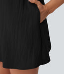 NWT Halara V Neck Tie Pocket Mini Linen-Feel Dress Size XL
