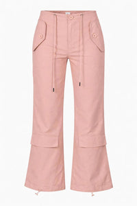 NWT Halara Women's Pink Casual Drawstring Pants with Buttoned Pockets Size Large