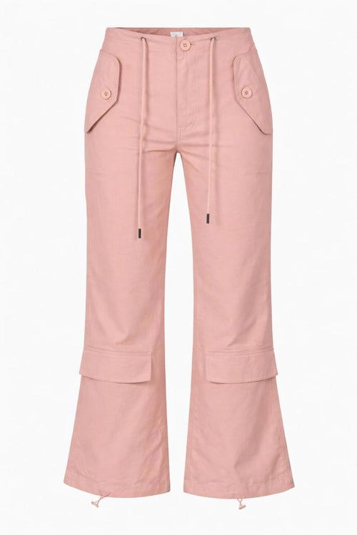 NWT Halara Women's Pink Casual Drawstring Pants with Buttoned Pockets Size Large