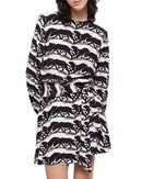 The Kooples Wild Panther Print Viscose Dress US XS NWT