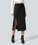 NWT Halara High Waisted Hem Midi Corduroy Casual Skirt Size XS