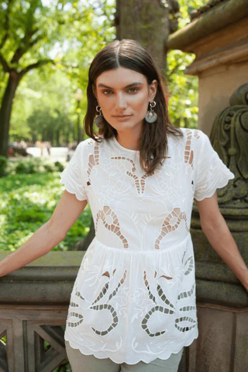NWT Guadalupe Chloe White Blouse Women's XL