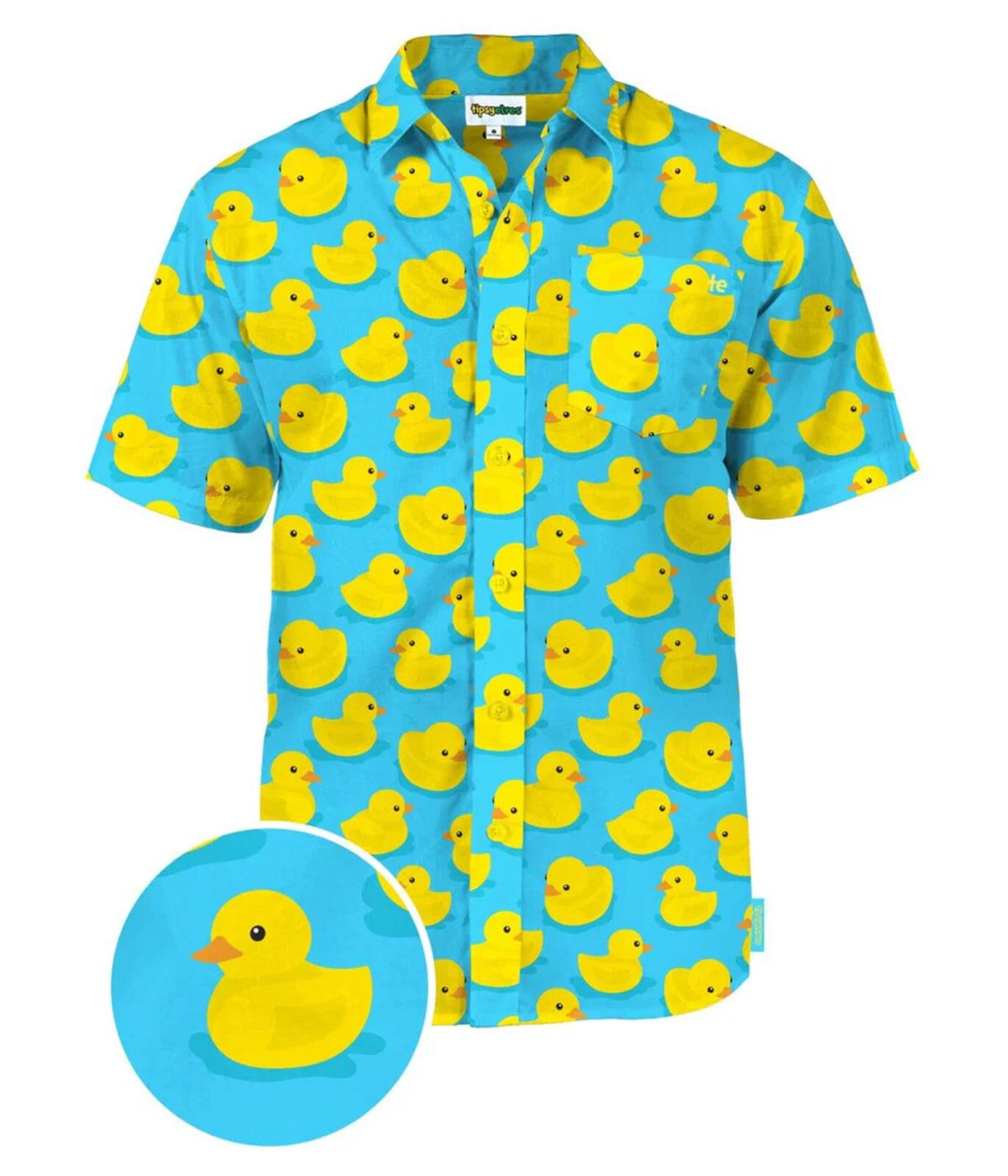 NWT Tipsy Elves Men's Rubber Ducky Hawaiian Shirt Size Large
