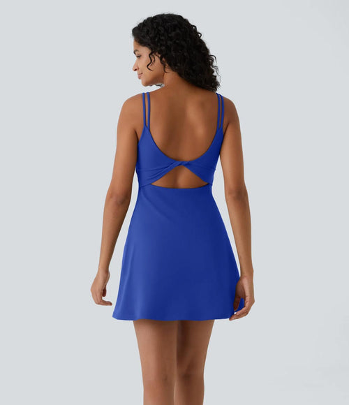 NWT Halara SoftlyZero Plush Double Straps 2-Piece Pocket Active Dress Size Small