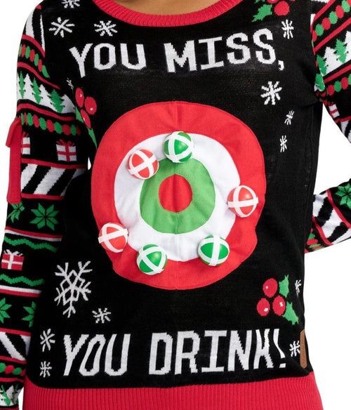 NWT Tipsy Elves Drinking Game Ugly Christmas Sweater Women's Size Small