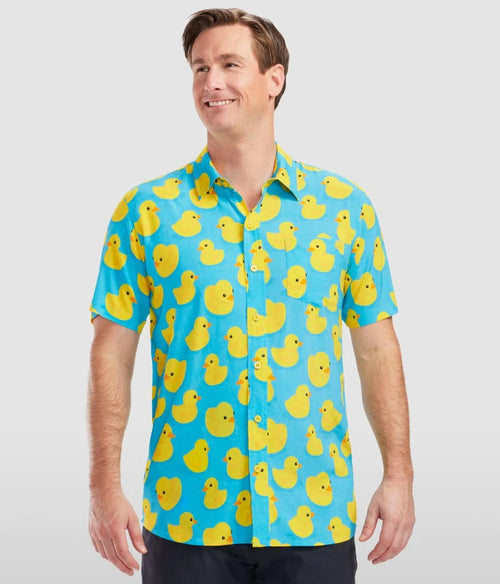NWT Tipsy Elves Men's Rubber Ducky Hawaiian Shirt Size Large