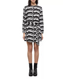 The Kooples Wild Panther Print Viscose Dress US XS NWT