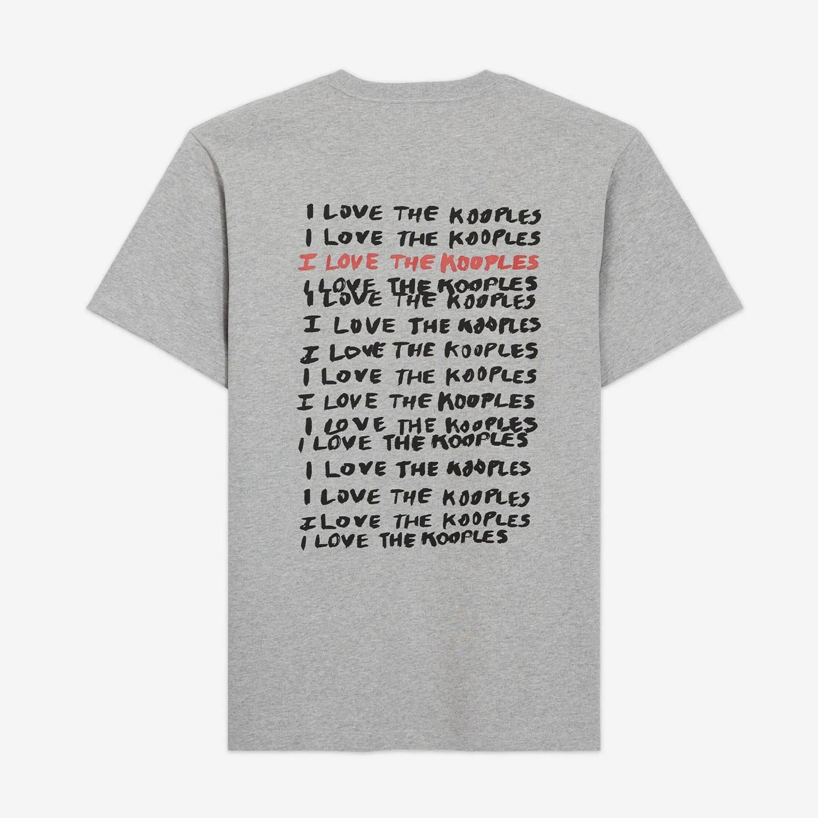 The Kooples “I Love The Kooples” Logo Graphic T-Shirt Gray Size Large NWT $95