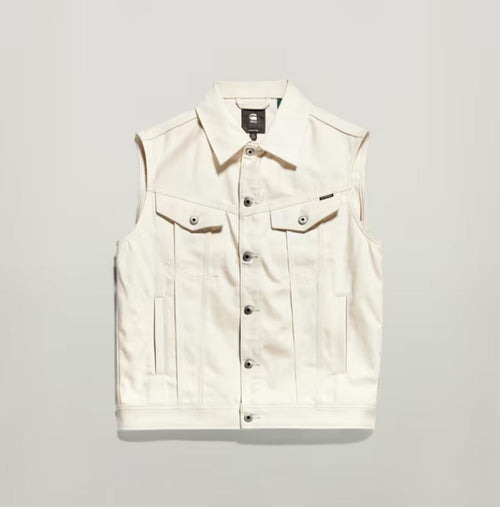 NWT G-Star RAW Oversized Denim Vest Women’s Ecru Off-White - Size Medium