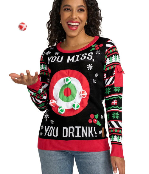 NWT Tipsy Elves Drinking Game Ugly Christmas Sweater Women's Size Small