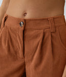 NWT Halara Mid Rise Zipper Pocket Corduroy Casual Pants Baked Clay - Small Tall