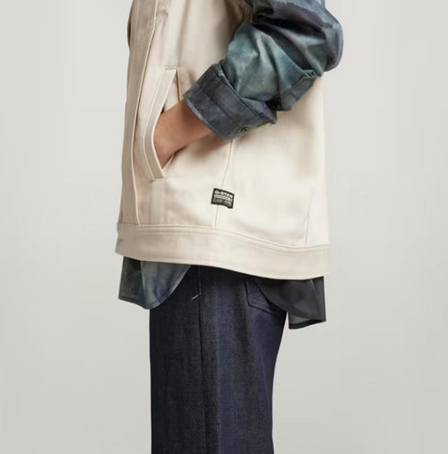 NWT G-Star RAW Oversized Denim Vest Women’s Ecru Off-White - Size Medium