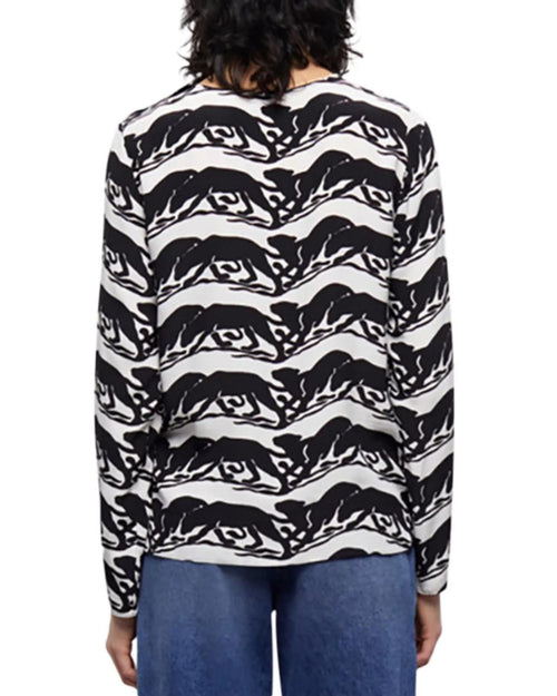 The Kooples Wild Panther Print Blouse 100% Viscose US Small / FR 1 NWT $215