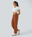 NWT Halara Mid Rise Zipper Pocket Corduroy Casual Pants Baked Clay - Small Tall