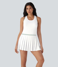 NWT Halara Racerback Color Block Stripe Pleated Mini Tennis Active Dress Size M