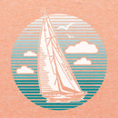 NWT Life is Good Men's Sailboats Hooded Active Tee Orange Green Medium