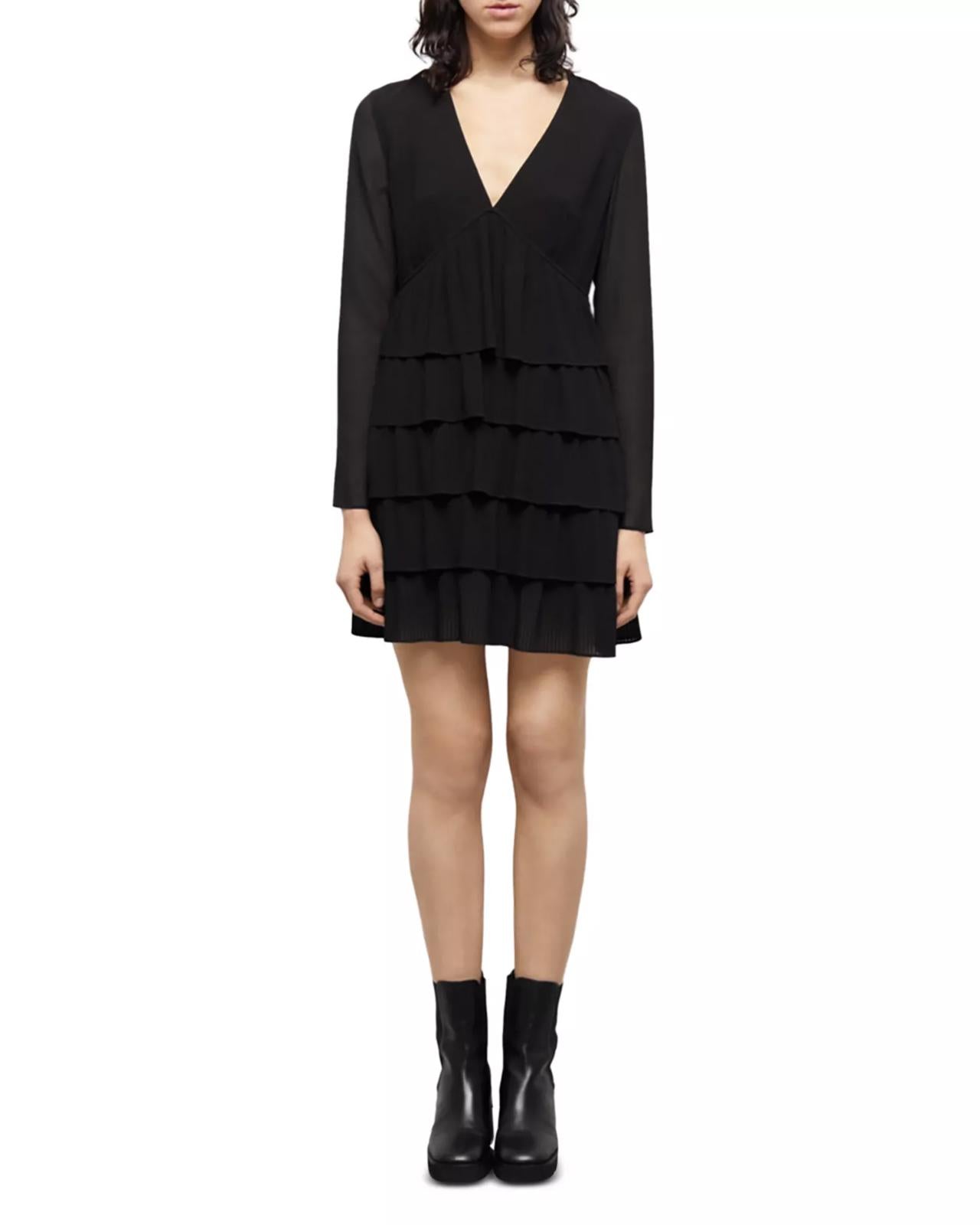 The Kooples Pleated Tiered Mini Dress US XS NWT $385 MRSP