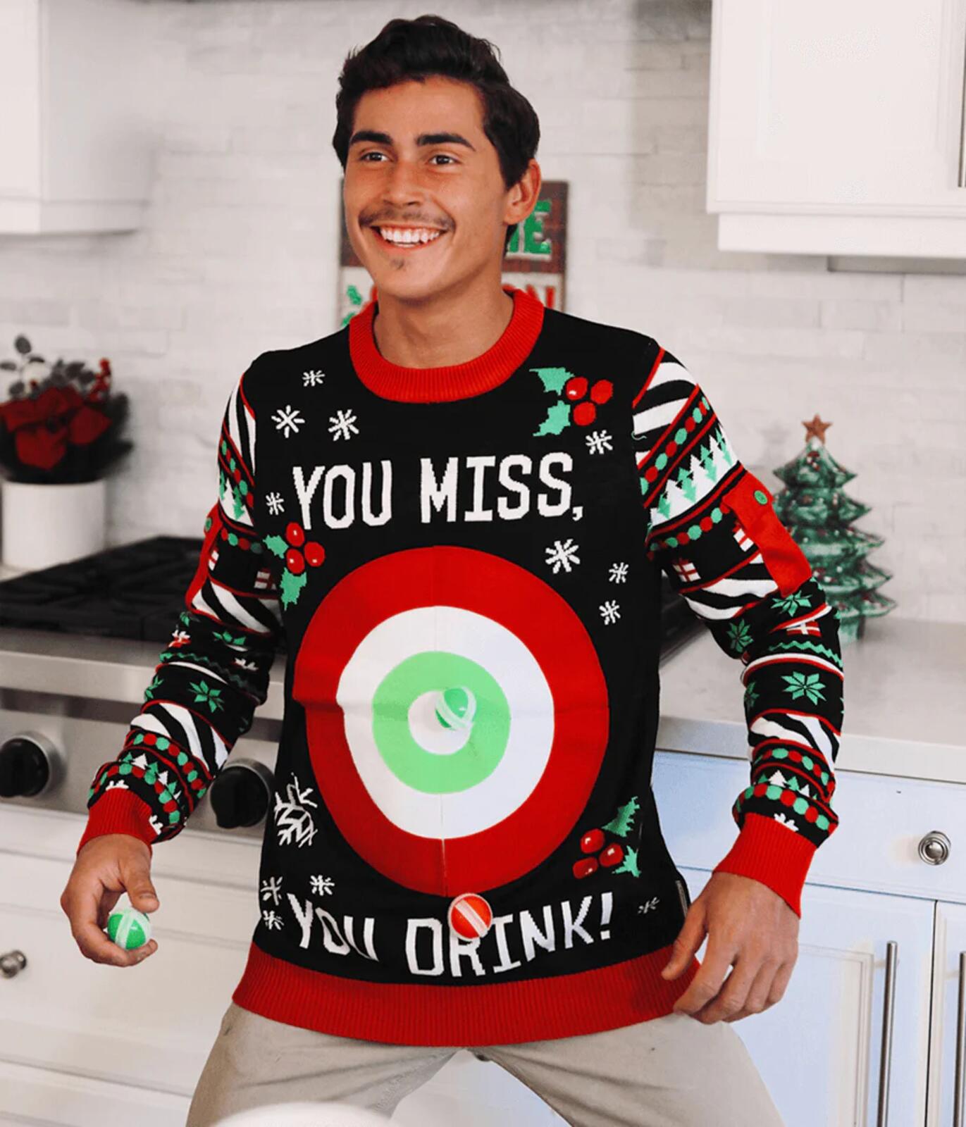 NWT Tipsy Elves Men's Drinking Game Ugly Christmas Sweater Size XL